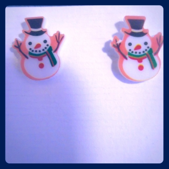Christmas Snowman Earrings - Picture 1 of 2
